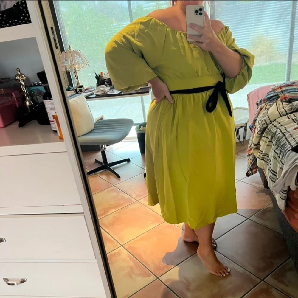 chartreuse Eva Dress by The Oblong Box - Picture 3 of 5